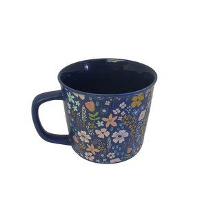 Primo Designs Mug Cup Floral Whimsical White Pink‎ Blue Yellow 15 Oz